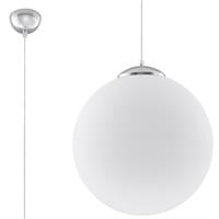 Plafondlamp UGO 30 chroom/wit glas - 1x E27 30x30x120cm - IP20 230V AC