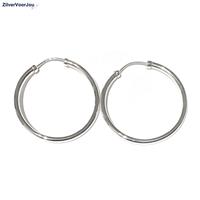 Zilveren oorringen diameter 40 mm en 3 mm ronde buis