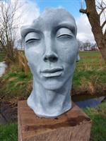 Beeld, statue head in concrete  color - 50 cm - polyresin