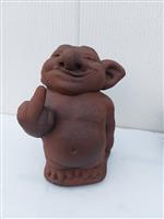Beeld, garden statue of a troll mythical creature - 25 cm - cast stone