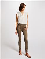 Slim trousers with wet effect 212 Palona Khaki
