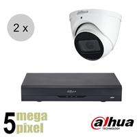 Dahua 5 megapixel CVI camerasysteem - 60m - motorzoom - starlight - 2 cameras - cvs25d1