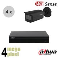 Dahua 4MP IP cameraset - WizSense - 4 bullet cameras - starlight - motorzoom - 60m - ips44dbm2