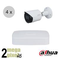 Dahua Full HD IP cameraset - WizSense - 4 bullet cameras - starlight - audio - 2.8mm - 30m - ips42d