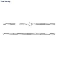 Zilveren paperclip schakel ketting 40 cm 2 mm