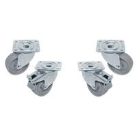 Kit van 4 &amp;quot;verzinkte&amp;quot; zwenkwielen voor tafels, 2 met rem | Diamond | RTG4-P9