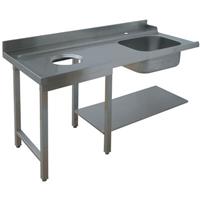 Inlooptafel met voorwaskuip &amp;quot;links&amp;quot; | Diamond | GTVO-12