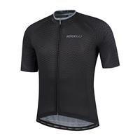 Heren fietsshirt KM Weave Zwart/grijs