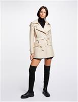 Waisted belted trenchcoat with hood 241-Gladia Beige