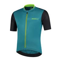 fietsshirt KM Minimal Blauw/groen/zwart