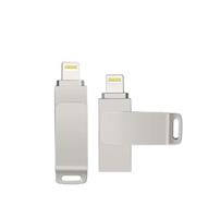 DrPhone FDS5 Flashdrive 2 in 1 Lightning naar USB - Geheugenstick - 64GB - Externe opslag – Zilver