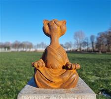 Beeldje - Meditating cat - IJzer (gegoten/gesmeed)