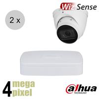 Dahua 4MP IP cameraset - WizSense - 2 turret dome cameras - motorzoom - starlight - 40m - ips24dtm1
