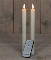 LEDkaarsen Annas Collection LED kaars 3D Flame Candle Rustiek Ivory Old White met afstandsbediening