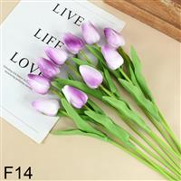 Actie Tulp Tulpen 33cm bundel Fuchsia/wit/purple F14 / Bundel +/-10st Tulpen Real Touch Foam