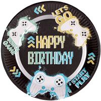 Gaming Party Borden Happy Birthday 32cm 8st