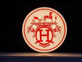 Reclamebord met achtergrondverlichting - Rond HERMES lichtreclame-evenementenbord - Aluminium