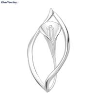 Zilveren design bloem kettinghanger