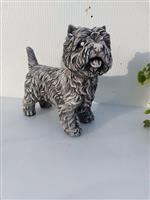 Beeld, Yorkshire Terrier - 29 cm - cast stone