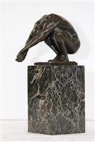 Beeld, de duiker - 23 cm - bronze marble