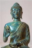 sculptuur, NO RESERVE PRICE - Bronze sculpture of Buddha Vitarka Mudra - Patinated - 27 cm - Brons