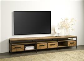 Tv meubel Livorno 240 cm | Gerecycled teak &amp; metaal