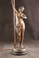 Sculptuur met naakt - Lamp - Composiet