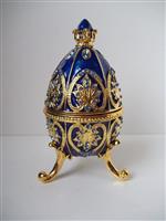 Sieradendoos - Blue Imperial egg - Gold-plated with 180 blue Crystals and cobalt blue enamel - Mint 