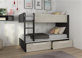 Jules stapelbed met twee lades - 90x200 - Antraciet - Trasman