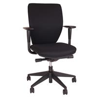 Juliet Bureaustoel NEN-EN 1335 Zwarte Stof Zwart Voetkruis