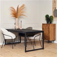 Zwarte eettafel Britt Black | 180x90 cm