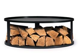 Round Fire Bowl Base With Wood Storage 82 cm