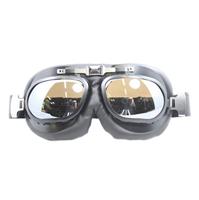 CRG RAF zwarte motorbril Glaskleur: Zilver reflectie
