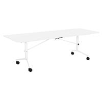 Easy Inklapbare Verrijdbare Vergadertafel Wit