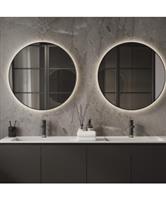 Spiegel Martens Design Toronto 80 Cm Met Indirecte Verlichting Rondom En Spiegelverwarming Mat Zwart