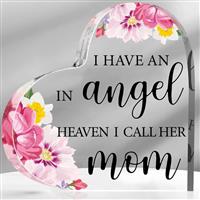 Hart van Epoxy met Bloem I have an Angel in Heaven I call her Mom 10*1 cm Gift, geschenk, cadeau, he