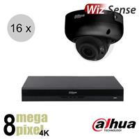 Dahua 4K IP cameraset - WizSense - 16 dome cameras - motorzoom - starlight - 40m - ips168ddm2