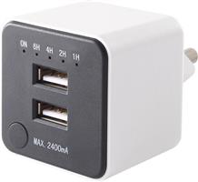 SHI - USB-lader met timer 2xUSB ( Save Battery Life )
