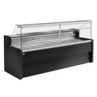 Gekoelde vitrinetoonbank met rechte ruit 90&amp;#176;, met reserve - zwart | Diamond | RO10/B5-R2