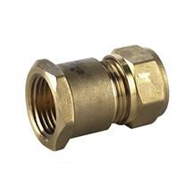 Knelfitting messing, rechte koppeling 3/8x12 bn