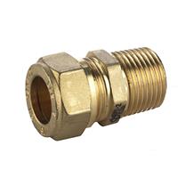 Knelfitting messing, rechte koppeling 1/2x12 bt