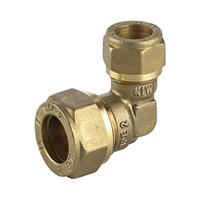 Knelfitting messing, knie koppeling  15x12mm verloop