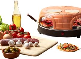 Emerio PO-115847.1 - Pizzarette - 4 Persoons - Pre-bake functie - Handgemaakte terracotta koepel - 4