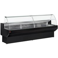 Gekoelde vitrinetoonbank gebogen ruit, geventileerd, met reserve - zwart | Diamond | ML15/B5-VV/R2
