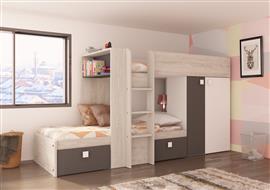 Maxim Multifunctioneel Stapelbed - 90x190 - Antraciet - Trasman