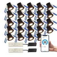Smart Zwarte LED inbouwspots - 24-stuks (IP65)