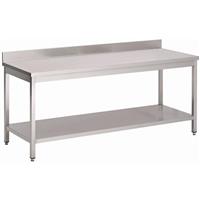 Werktafel - 100 x 60 x 85 H - Met onderblad &amp;amp; Achteropstand - Gelast - GS010