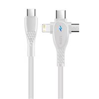 3 in 1 USB-C Oplaadkabel - iPhone Lightning / USB-C / Micro-USB - 1.5 Meter Oplader Data Kabel - Wit