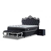 Opberg Boxspring King (Maat selecteren: 90X200) Zwart Fluweel