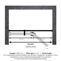 Nisdeur Compleet Just Creating Profielloos 2-Delig (Draaideur Bevestigd op Inloopwand) 110x200 cm 50